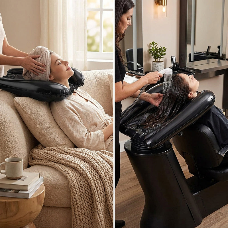 Inflatable shampoo basin