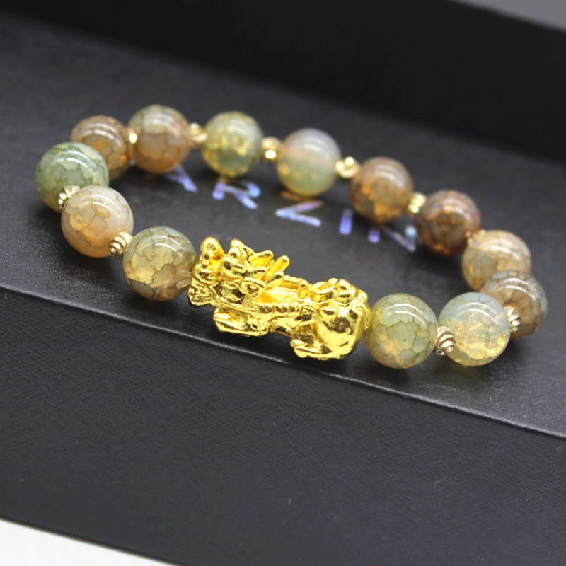 3D Hard Gold 99 Obsidian Sand Gold Pixiu Bracelet