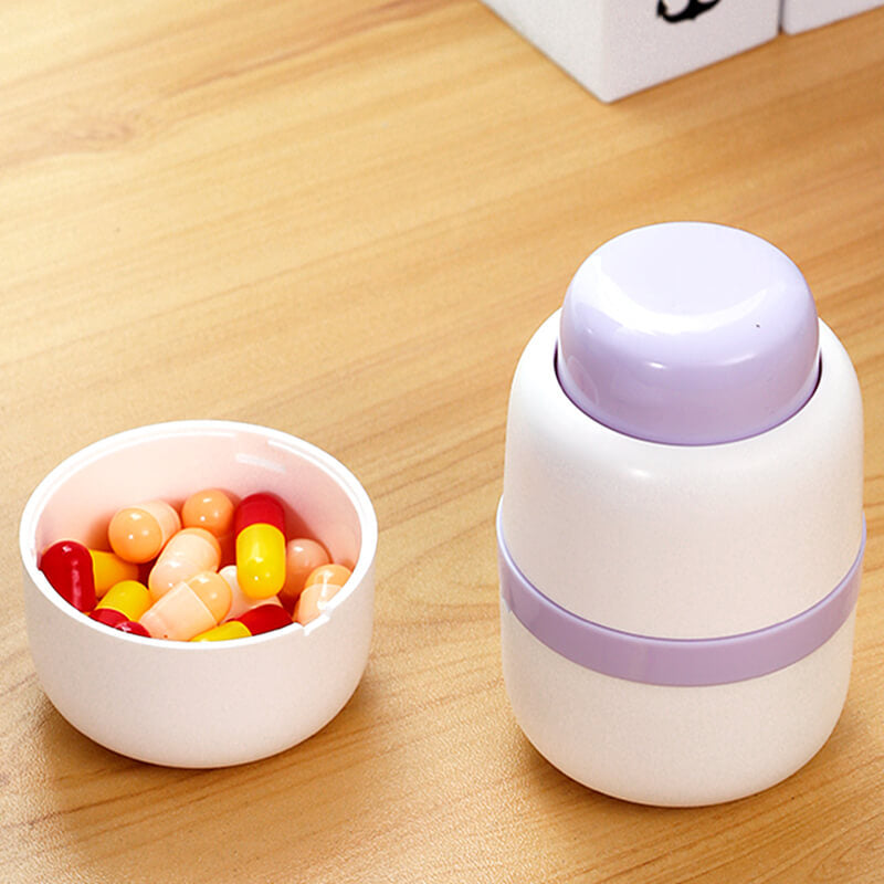 2 In 1 Portable Pill Cutter Storage Container