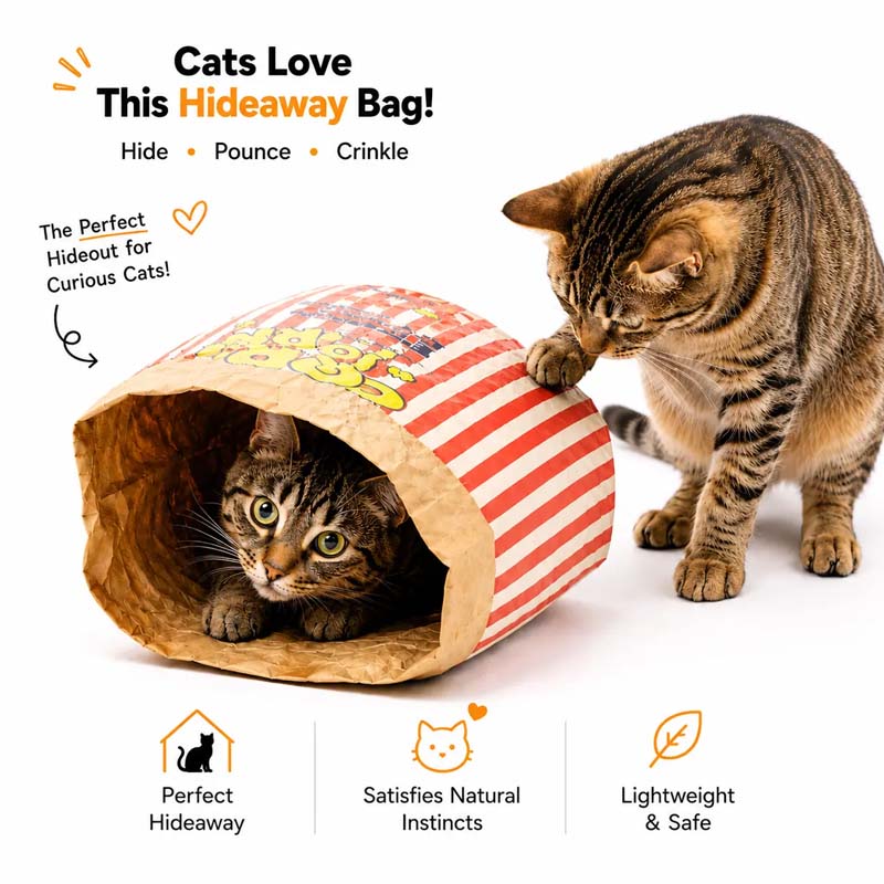 Popcorn Kraft Paper Hide-and-Seek Pet Play Bag