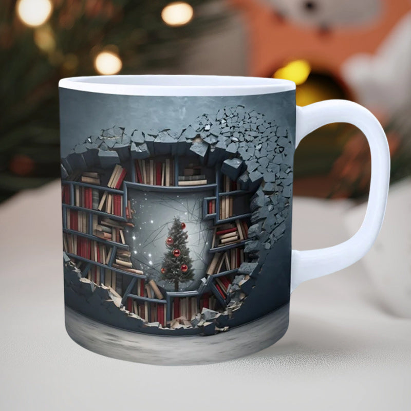 3D Bookshelf Coffee Mug