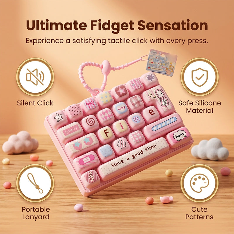 26-Key Keyboard Cute Cartoon Clicky Keyboard Bag Pendant