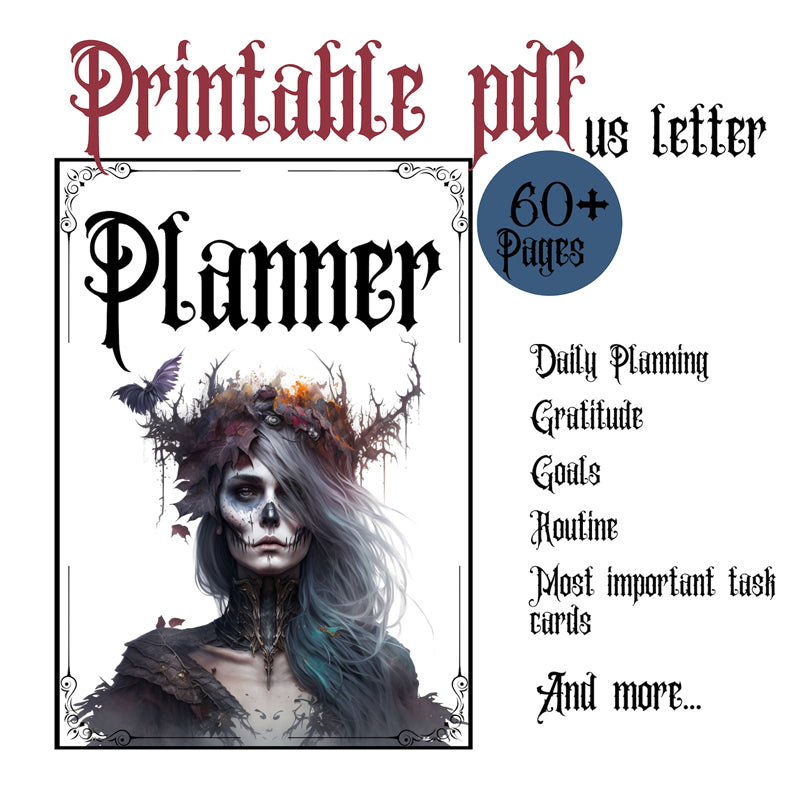 Gothic Planner Pages ADHD Planner