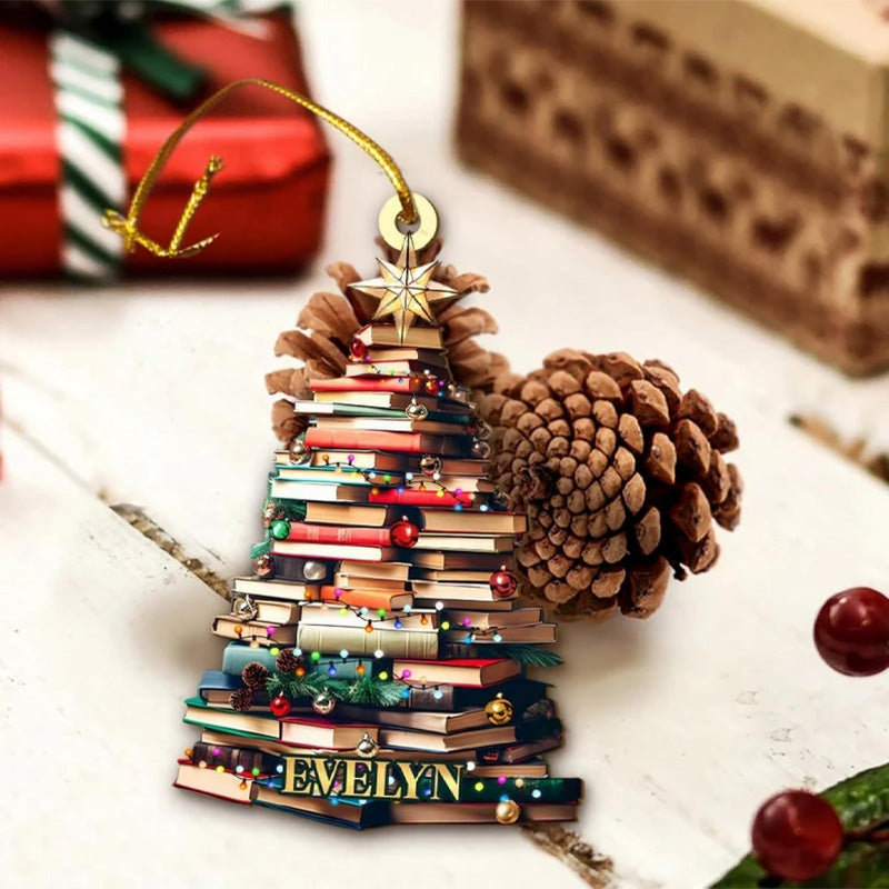 Christmas tree book pendant