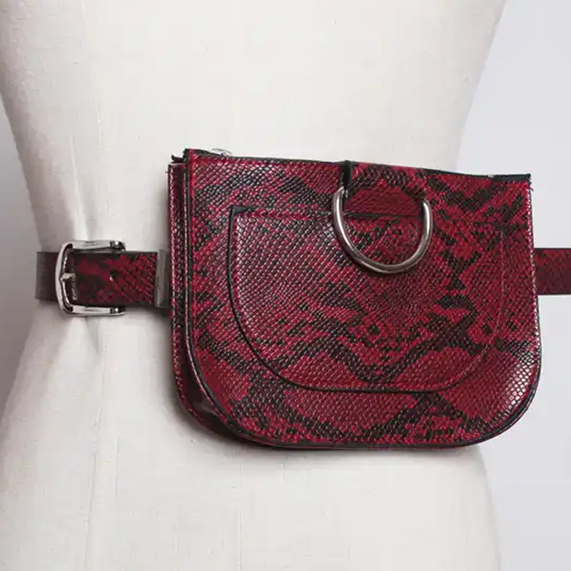 Snake Print Half Round Waist Bag