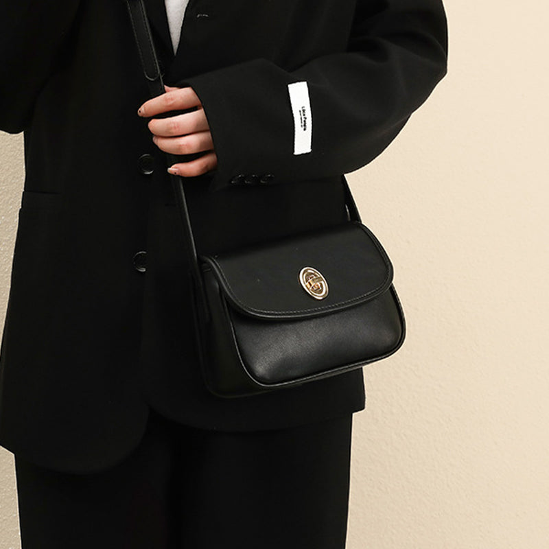 Small square bag with lock clasp