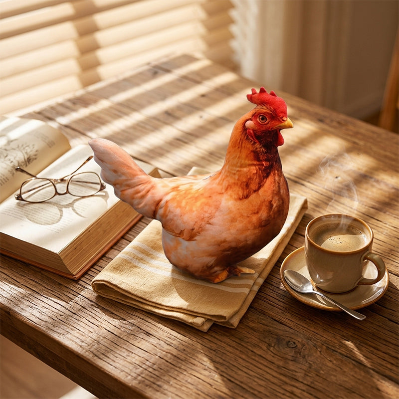 Chicken-Shaped Plush Pillow