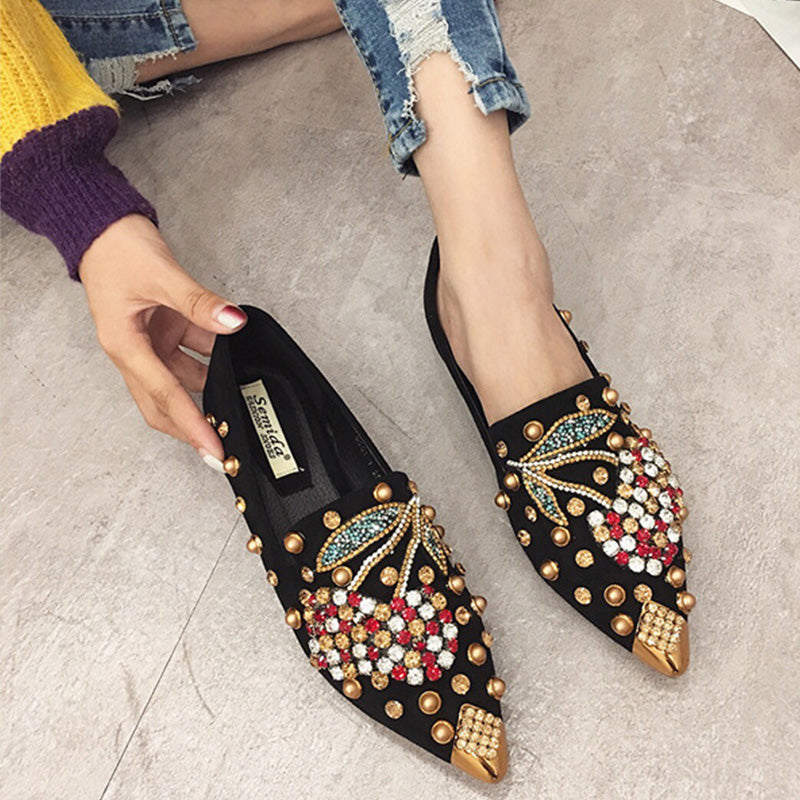 Cherry Rhinestone Stud Shoes