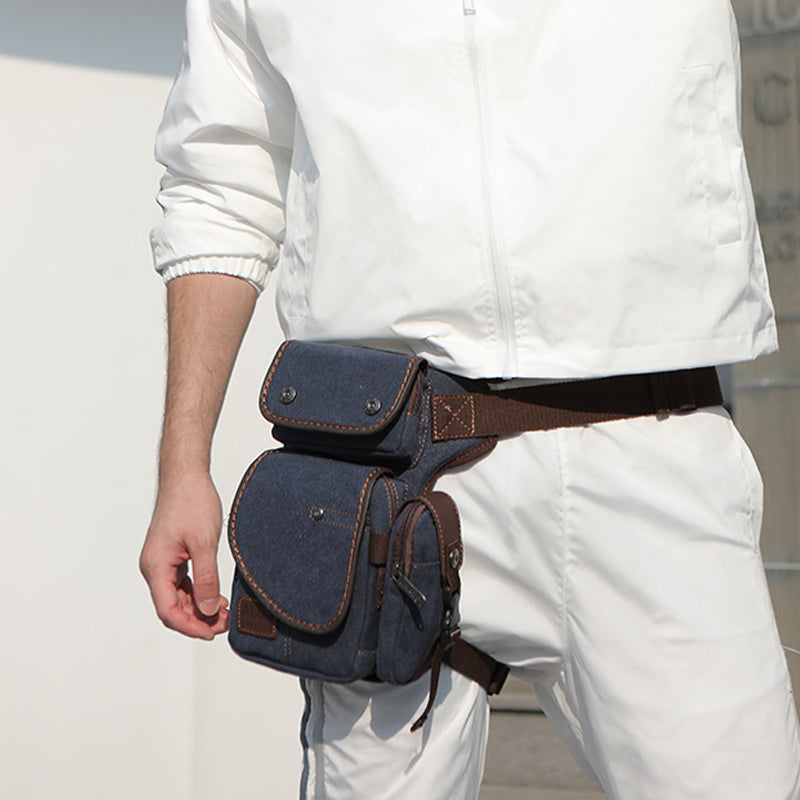 Leg Bag For Men Durable Vertical Outdoor Sports Canvas Bag