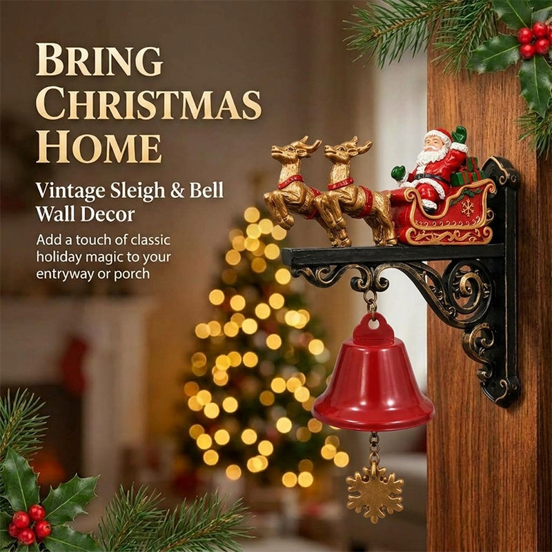 Santa Sleigh Decor with Bell