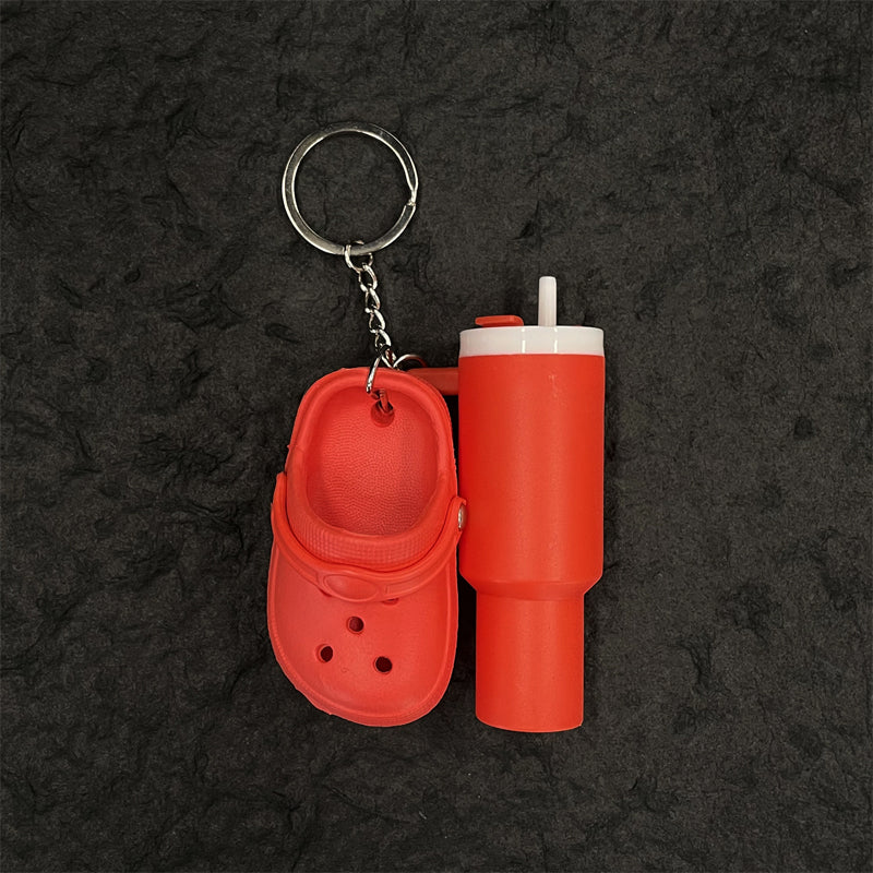 Ice Cup+Hole Shoe Keychain