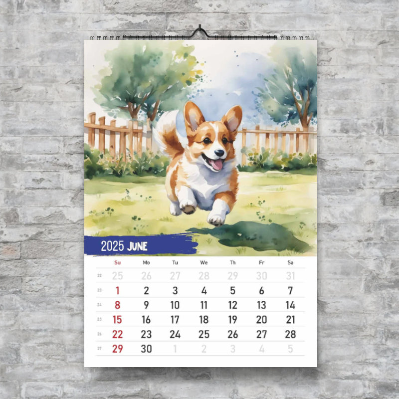 2025 Corgi Monthly Square Wall Calendar