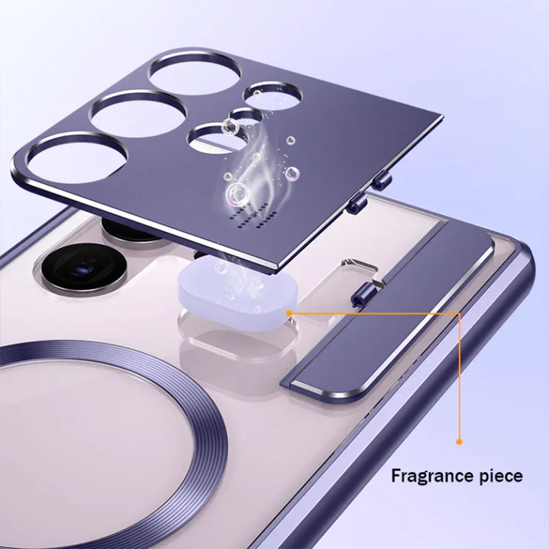 Magnetic Suction Folding Bracket Aromatherapy Phone Case For Samsung