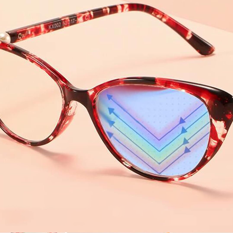 Fashionable women's cat-eye zoom HD anti-blue light reading glasses