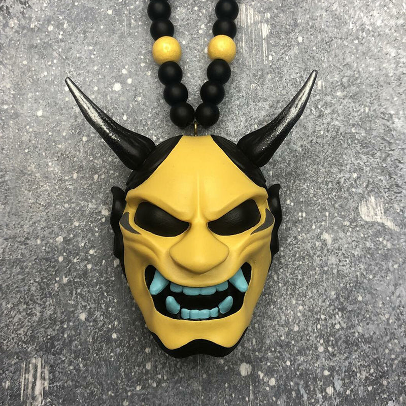 Japanese Oni Mask Car Rear View Mirror Ornament