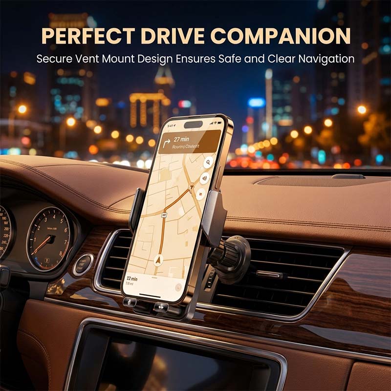 2-In-1 Auto-Rotating Car Phone Holder & Wireless Charger