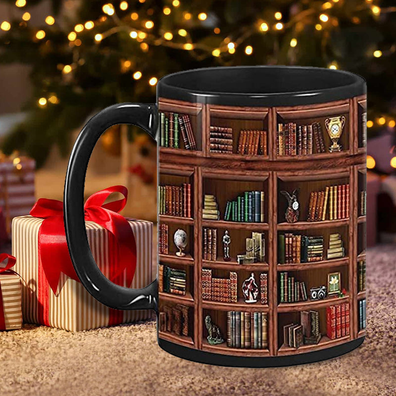 Cat Book Lover Ceramic Coffee Mug