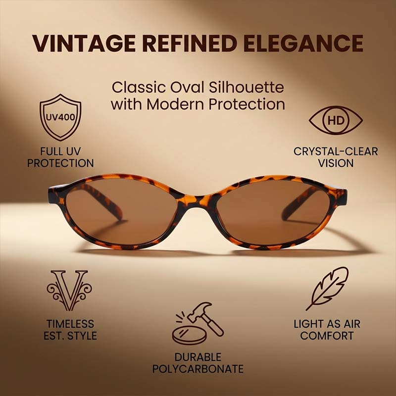 Small frame oval sunglasses