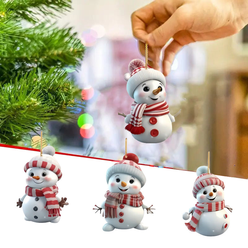 Acrylic Snowman Stacked Christmas Ornaments