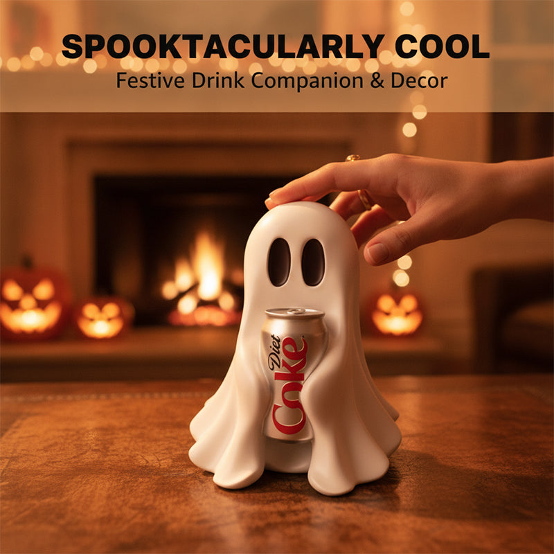 Resin Ghost Statue Holding Soda Can