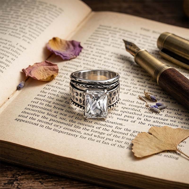 Bold Wide-Face Zircon Statement Ring