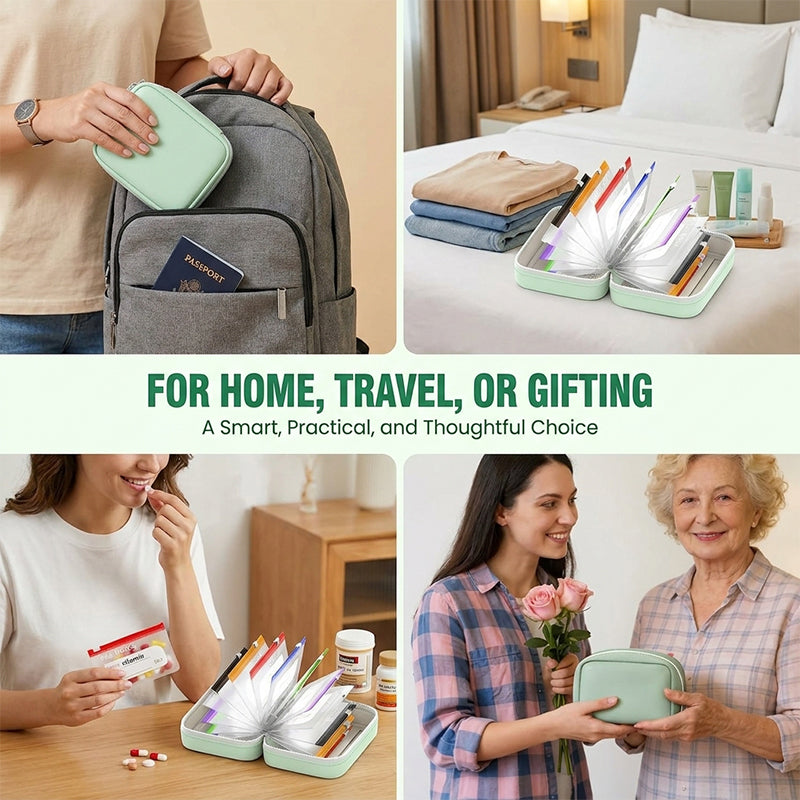 Premium Waterproof PU Travel Pill Organizer Set