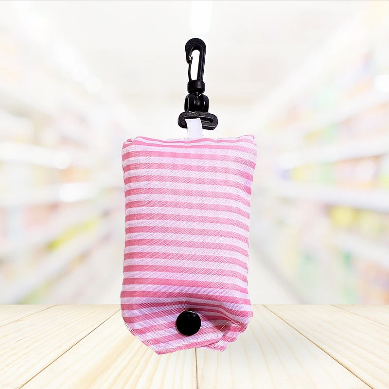 Foldable Reusable Grocery Bag With Keychain