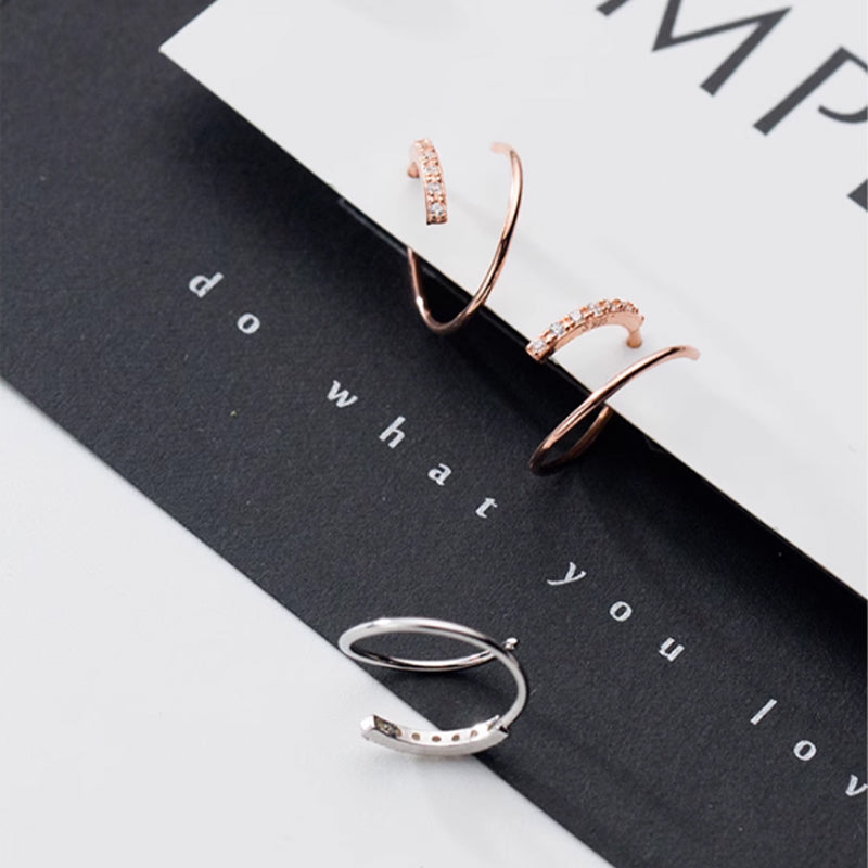 Spiral Hoop Twist Earrings