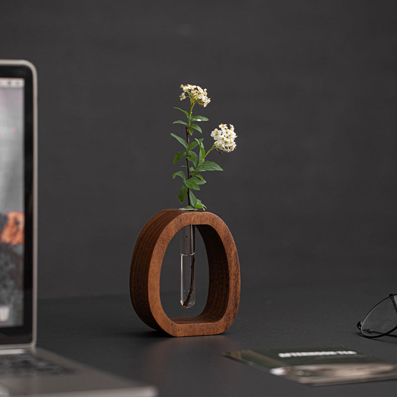 ✨Solid Wood Glass Vase