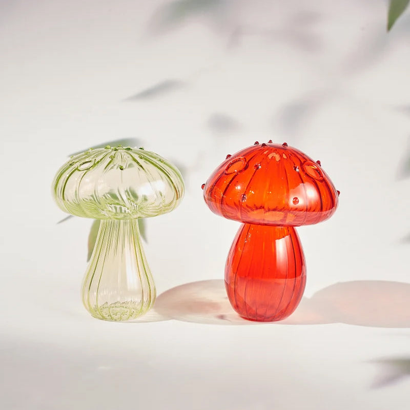 Handmade Glass Mushroom Bud Vase