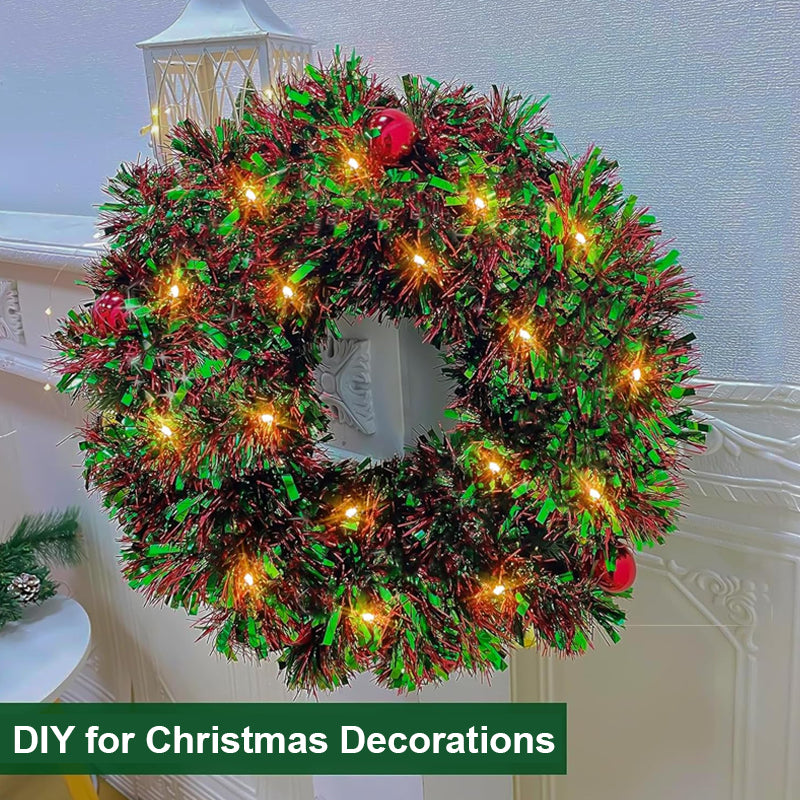 🎁🎄Christmas Tinsel Garland with LED Lights