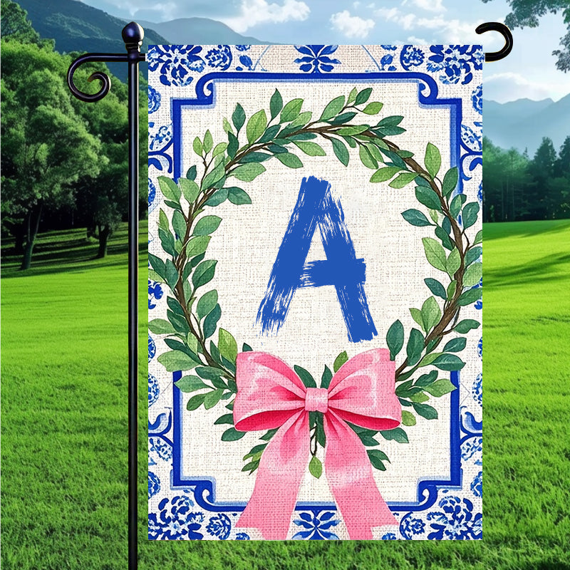 Letter Floral Garden Flag