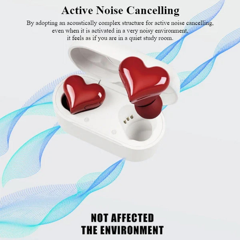 Bluetooth Wireless Headphones Heart-Shaped Earphones