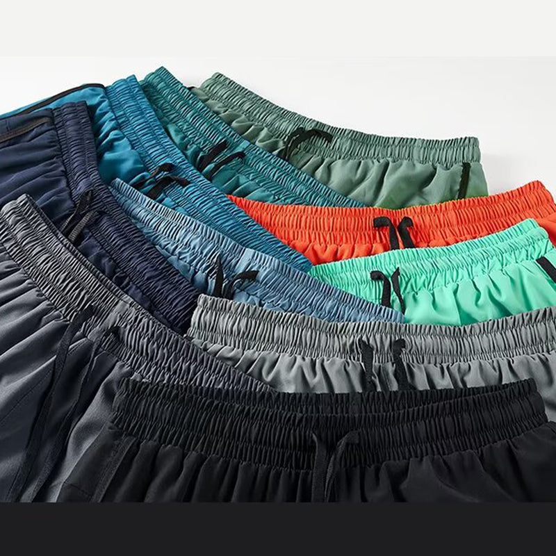 Men's 2 in 1 Stretch Active Quick Dry Gym Running Shorts With Liner