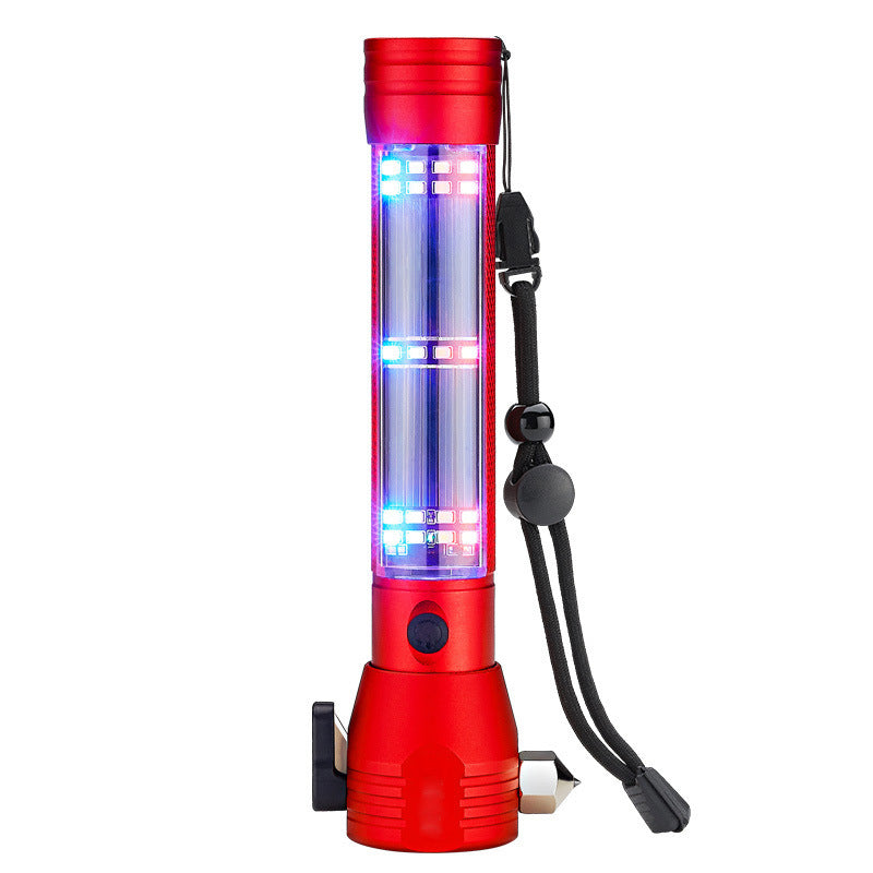 Solar Power Multi-Function Tactical Flashligh