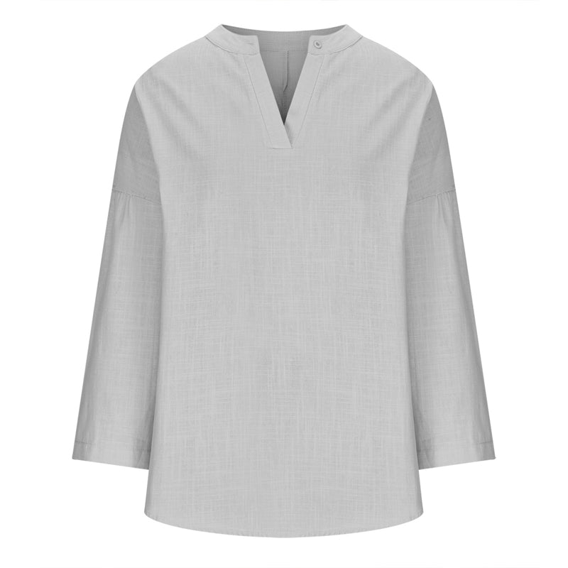 Solid Color Long Sleeve Casual Shirt Blouse