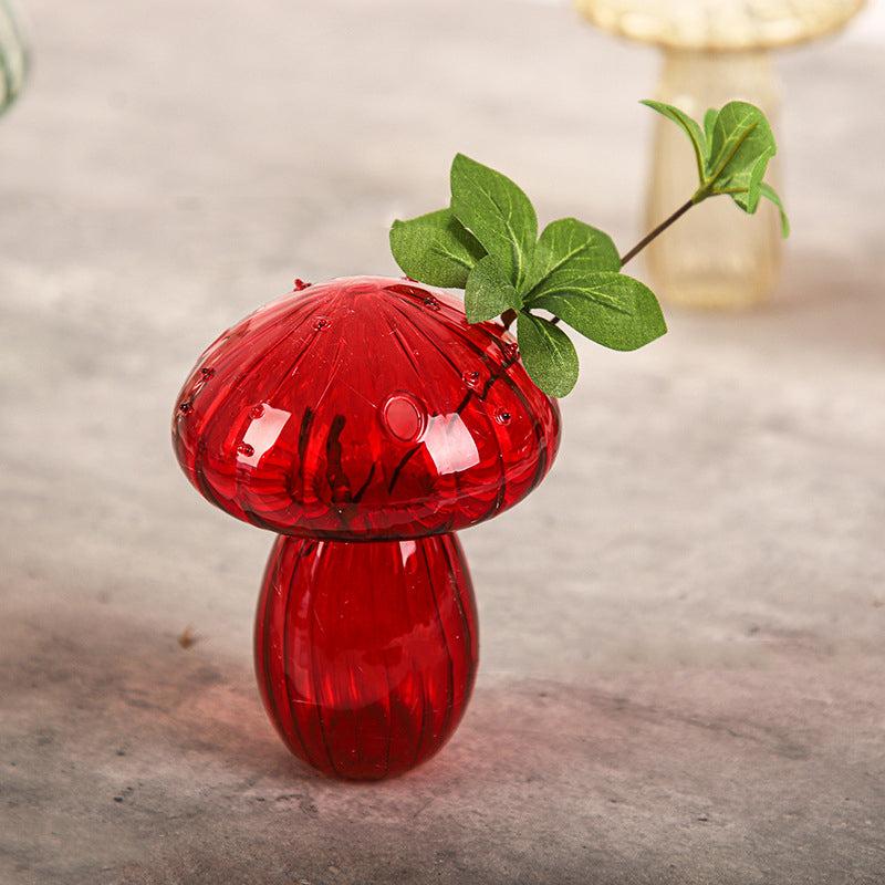 Handmade Glass Mushroom Bud Vase