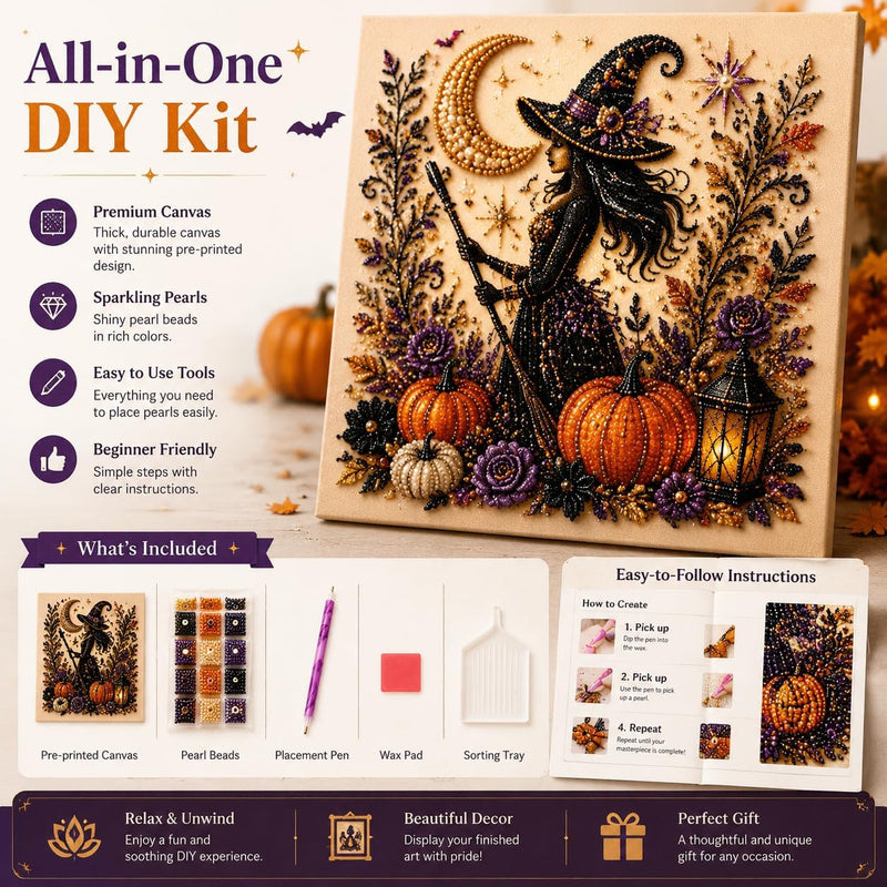 Halloween ghost pearl art DIY kit