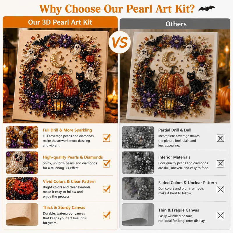 Halloween ghost pearl art DIY kit