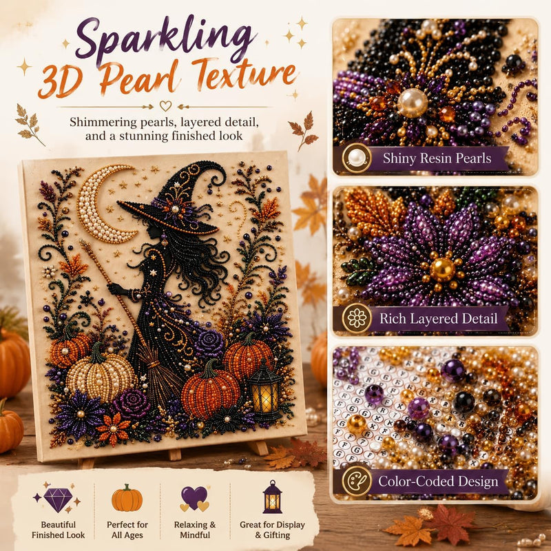 Halloween ghost pearl art DIY kit