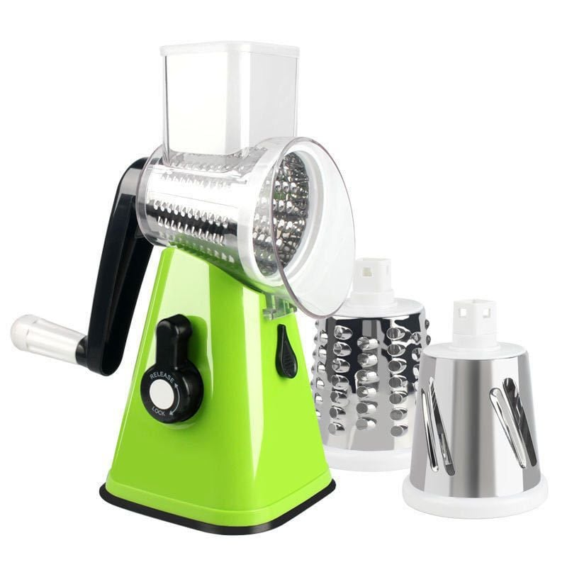 Hand cranked roller vegetable slicer