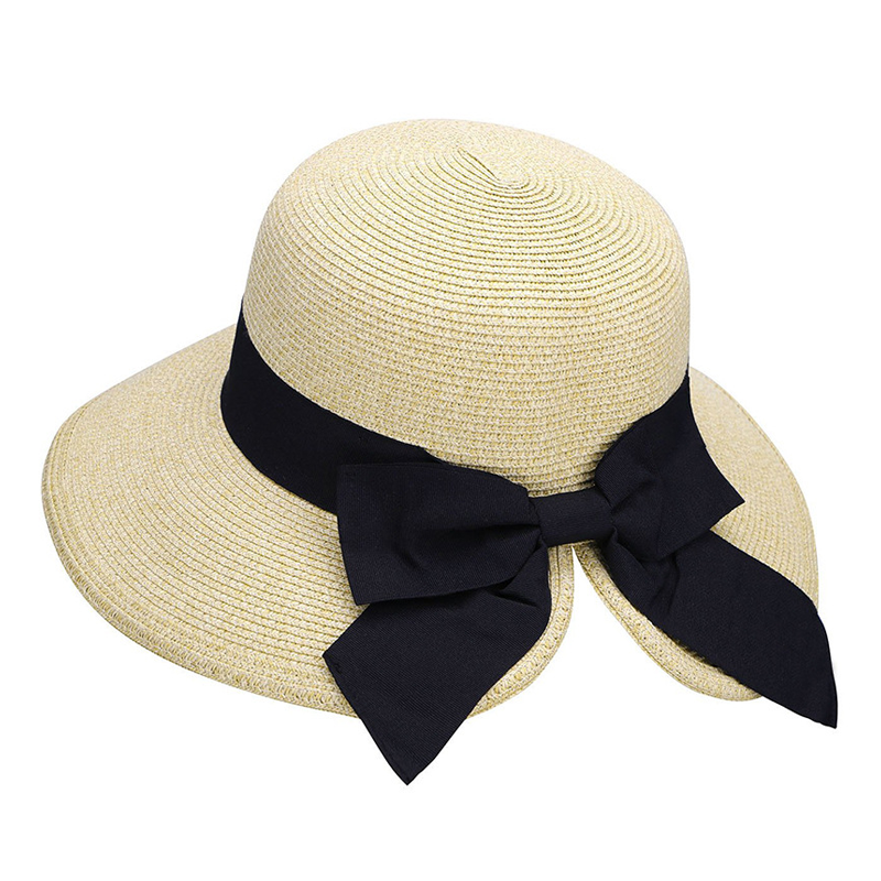 Parasol Straw Hat with Bow