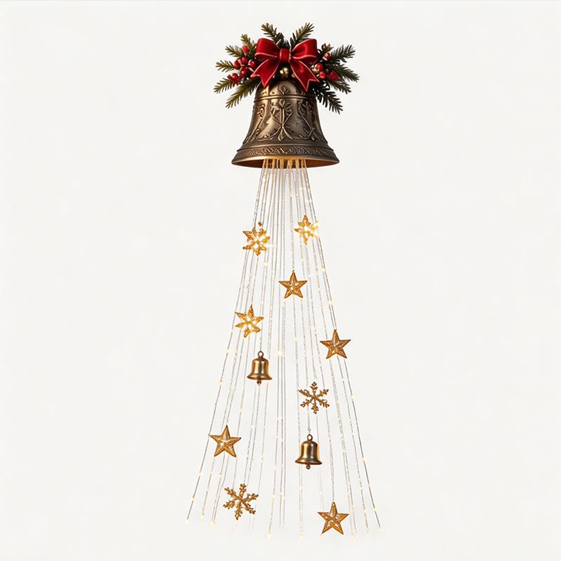 Christmas Bell Cascade Solar Yard Light