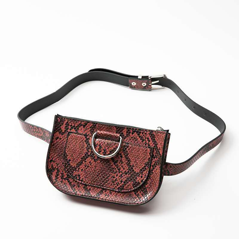 Snake Print Half Round Waist Bag