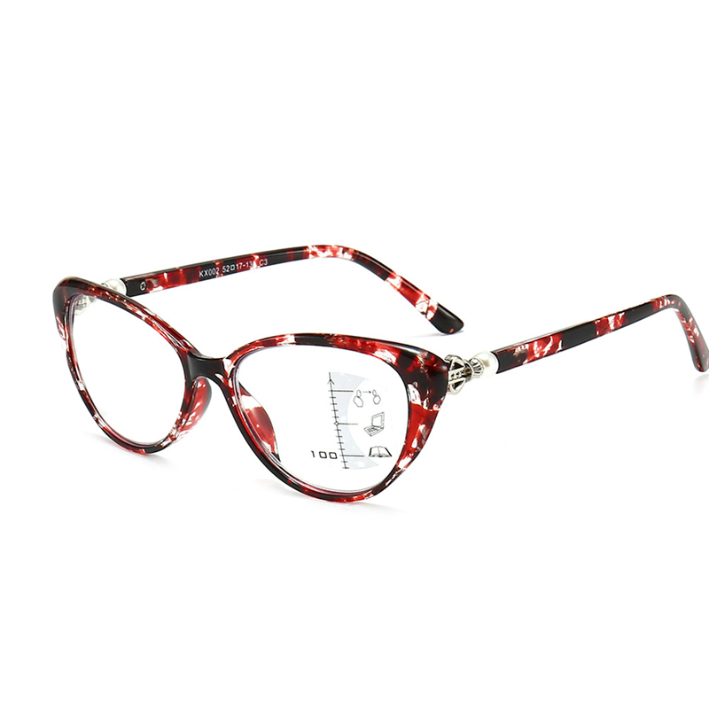 Fashionable women's cat-eye zoom HD anti-blue light reading glasses