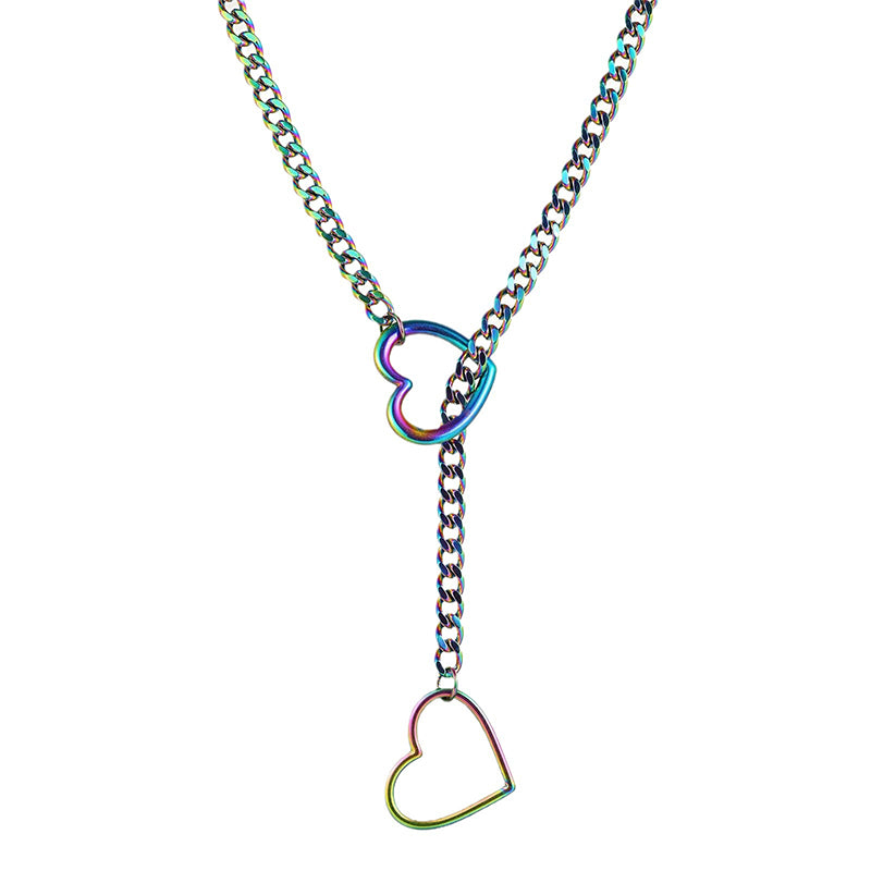 Heart Pendant Slip Chain Necklace