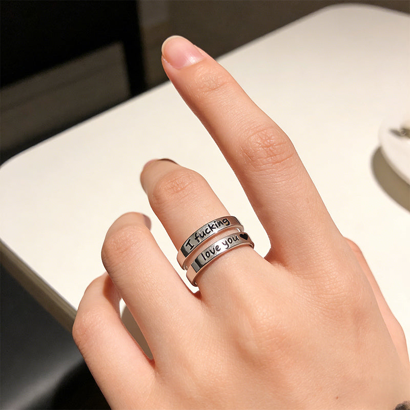 Engraved Heart Spiral Wrap Twist Vintage Promise Rings