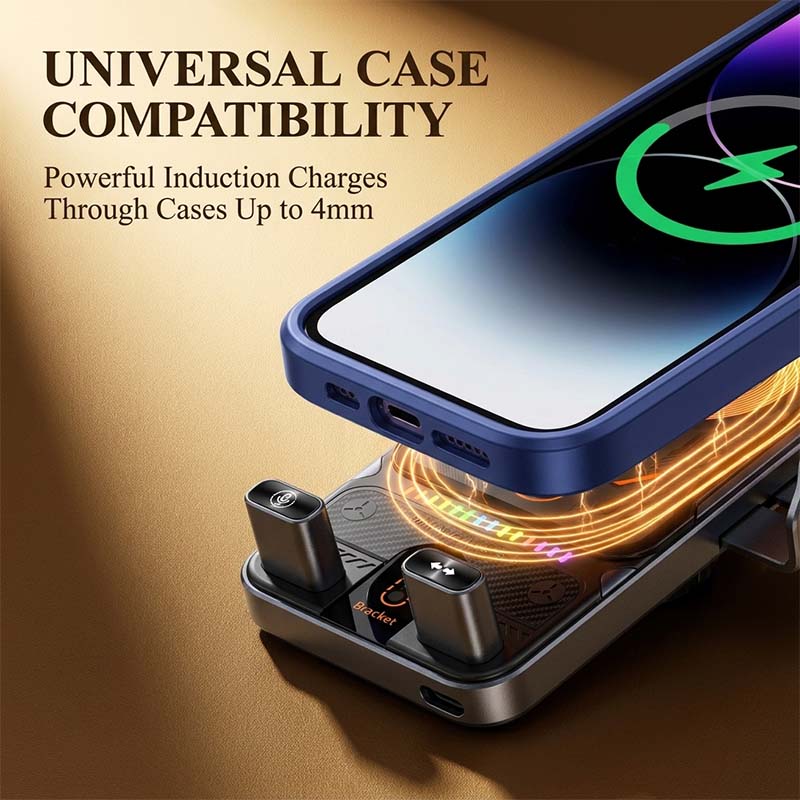 2-In-1 Auto-Rotating Car Phone Holder & Wireless Charger