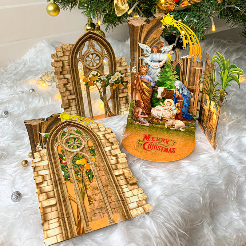 Christmas birth scene greeting card