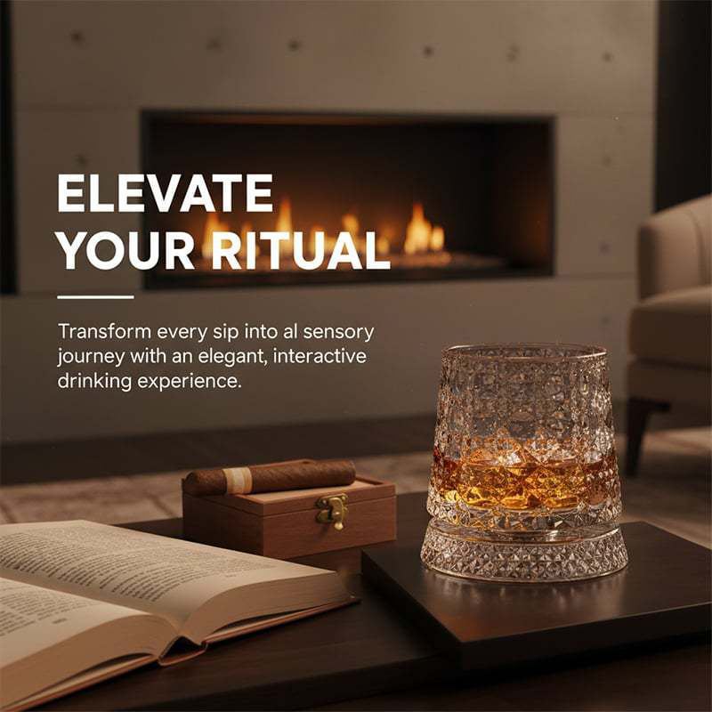 Rotating Whiskey Glass